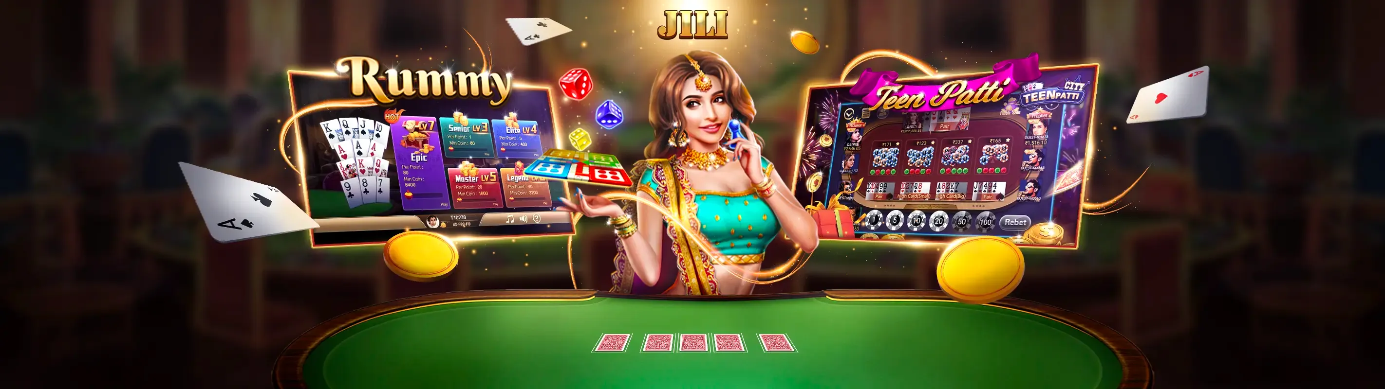 Bàn Baccarat với các lá bài và chip cá cược tại mebet hiện đang mở
